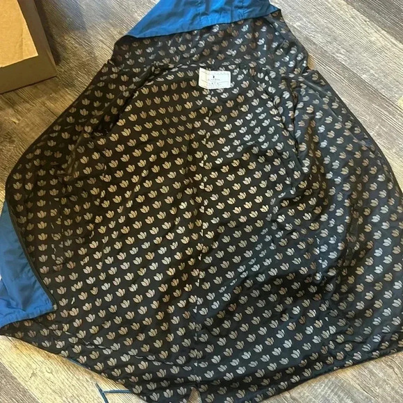 ✌️Dutch Bros reversible Rain Jacket Small Celestial Blue Zip up Waterproof Lined - Picture 10 of 14